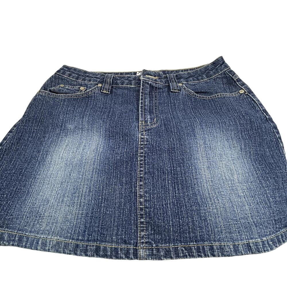 SKU2621 No Boundaries Juniors' Size 7 Blue Denim Short Skirt